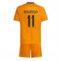 Camiseta Real Madrid Rodrygo Goes #11 Visitante Equipación para niños 2024-25 manga corta (+ pantalones cortos)